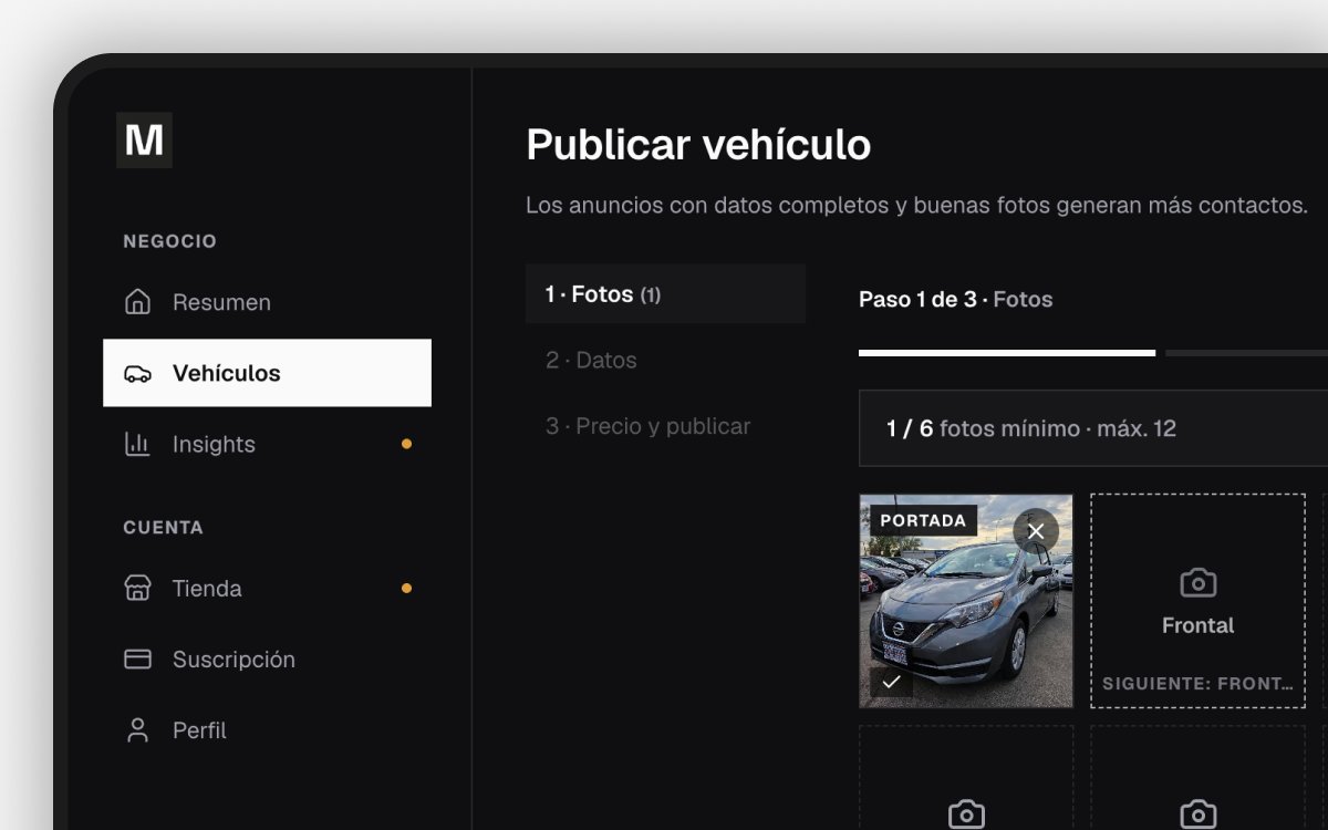 Asistente de publicación del panel de dealers